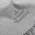 Mens Light Grey Mel Embroidered Lambswool Scarf 98220 by Vivienne Westwood from Hurleys
