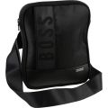 Boys Black Branded Crossbody Bag 28408 by BOSS from Hurleys