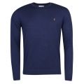 Mens Navy Stephens Knitted L/s Crew Top 26270 by Farah from Hurleys