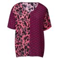 Womens Raspberry Camo Fox Woven V Neck T Shirt 35707 by PS Paul Smith from Hurleys