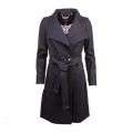 Womens Black Aurore Wrap Coat