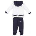 Infant White/Navy Logo Tape Hooded Tracksuit 38036 by Emporio Armani from Hurleys