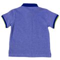 Boys Blue Melange Contrast Collar S/s Polo Shirt