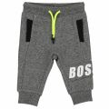 Toddler Grey/Black Logo Leg Panelled Sweat Pants 38305 by BOSS from Hurleys