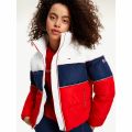 Womens White/Navy/Red Colourblock Padded Jacket 76210 by Tommy Jeans from Hurleys