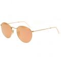 Gold Mirror RB3447 Round Metal Sunglasses 14438 by Ray-Ban from Hurleys