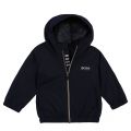 Toddler Navy Polyester Hooded Jacket 84582 by BOSS from Hurleys