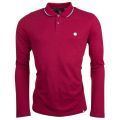 Mens Dark Red Barton L/s Polo 13794 by Pretty Green from Hurleys