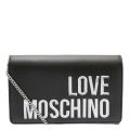 Womens Black Metallic Logo Clutch Bag 41322 by Love Moschino from Hurleys