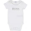 Baby Pale Pink/White Branded 2 Pack Bodysuits 38196 by BOSS from Hurleys