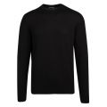 Mens Black Branded Arm Patch Crew Knitted Jumper 55538 by Emporio Armani from Hurleys