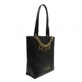Womens Black Logo Charms Smooth Shopper Bag