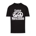 Mens Black Globe & Peace Regular Fit S/s T Shirt 43124 by Love Moschino from Hurleys