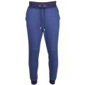 Mens Dark Blue Loungewear Herringbone Cuffed Pants 68331 by BOSS from Hurleys