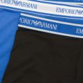 Mens Grey/Black/Blue 3 Pack Logo Trunks 37241 by Emporio Armani Bodywear from Hurleys