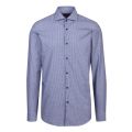 Mens Blue Kason Small Geo Slim Fit L/s Shirt 56944 by HUGO from Hurleys