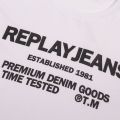 Mens White Established S/s T Shirt 78834 by Replay from Hurleys