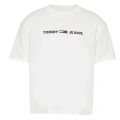 Womens Classic White Clean Linear Logo S/s T Shirt 50226 by Tommy Jeans from Hurleys