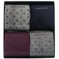 Mens Medium Purple 4 Pair Socks Design Boxed Gift Set 68300 by BOSS from Hurleys