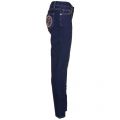 Womens Blue Wash Flower Logo Pocket Skinny Fit Jeans