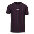 Mens Navy Pinstripe S/s T Shirt 53510 by Marshall Artist from Hurleys
