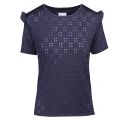 Womens Navy Vimsa Broderie Anglaise S/s T Shirt 35832 by Vila from Hurleys