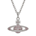 Womens Platinum/Light Rose Crystal Mini Bas Relief Pendant Necklace 126878 by Vivienne Westwood from Hurleys