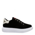 Womens Black Velvet Chunky Trainers 89535 by Love Moschino from Hurleys