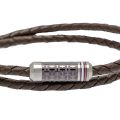 Mens Brown Double Wrap Braided Bracelet 109178 by Tommy Hilfiger from Hurleys