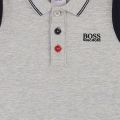 Toddler Grey Blue/Navy Colourblock Tipped L/s Polo Shirt 45511 by BOSS from Hurleys