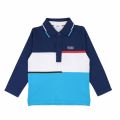 Boys Blue Colourblock L/s Polo Shirt 28363 by BOSS from Hurleys