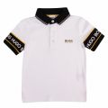 Boys White Logo Tape Sleeve S/s Polo Shirt 45611 by BOSS from Hurleys
