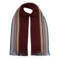 Mens Burgundy Multi Edge Scarf 94217 by PS Paul Smith from Hurleys