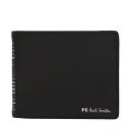Mens Black Stripe Detail Bifold Wallet 86216 by PS Paul Smith from Hurleys