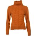 Boss Orange Womens Light Brown Imoji Cable Knitted Jumper