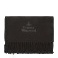 Black Embroidered Wool Scarf 47193 by Vivienne Westwood from Hurleys