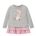 Infant Grey/Pink Tricot Bear Dress 74915 by Mayoral from Hurleys