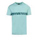 Mens Pale Green Logo Stripe Slim Fit Beach S/s T Shirt 42793 by BOSS from Hurleys