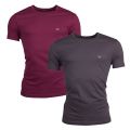 Mens Aubergine & Smoke Small Logo 2 Pack S/s T Shirt 15059 by Emporio Armani from Hurleys