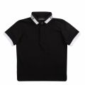 Boys Black Logo Trim Collar S/s Polo Shirt 57387 by Emporio Armani from Hurleys