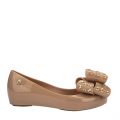 Kids Tan Ultragirl Foil Bow Shoes (13-1) 110888 by Mini Melissa from Hurleys