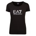 Womens Black Train Shiny Logo S/s T Shirt 57491 by EA7 from Hurleys