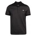 Mens Black Branded Textured S/s Polo Shirt 55514 by Emporio Armani from Hurleys