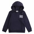 Boys Navy Croc Logo Hooded Sweat Top 59362 by Lacoste from Hurleys