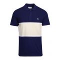 Mens Navy Colour Block S/s Polo Shirt 86305 by Lacoste from Hurleys