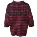 Womens Black & Riot Red Dogstooth Check Knits Jumper