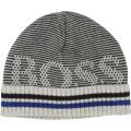 Baby Grey Branded Knitted Hat 13222 by BOSS from Hurleys