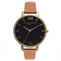 Womens Black Dial, Tan & Gold Big Dial Watch 35403 by Olivia Burton from Hurleys