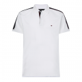 Mens White Clean Sleeve Tape Regular Fit S/s Polo Shirt 91874 by Tommy Hilfiger from Hurleys