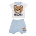 Baby Sky Blue Toy S/s T Shirt & Bottoms Set 42011 by Moschino from Hurleys